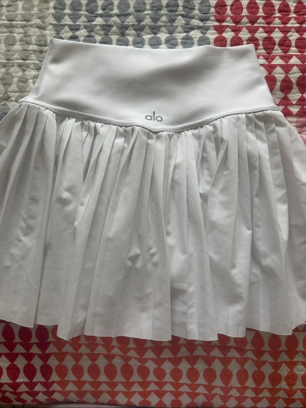 ALO Grand Slam Tennis White Pleated  Skirt